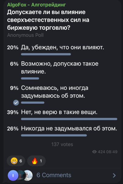 Влияние сверхъестественных сил на трейдинг