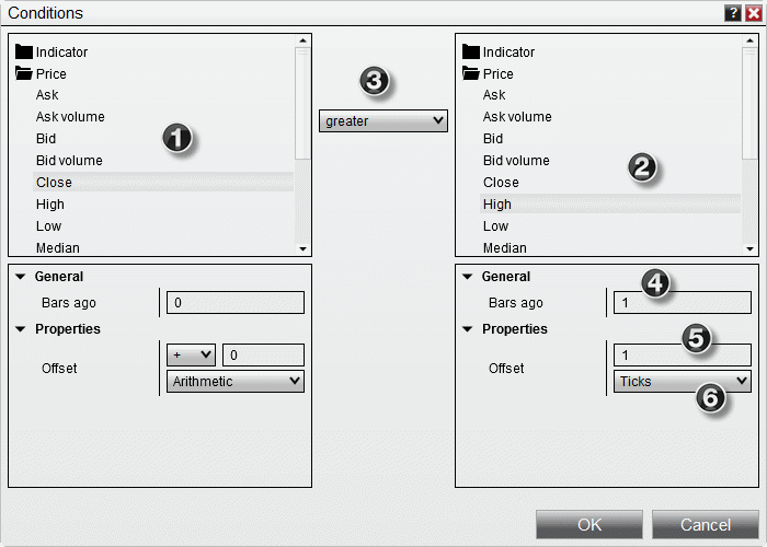 NinjaTrader Strategy Builder интерфейс